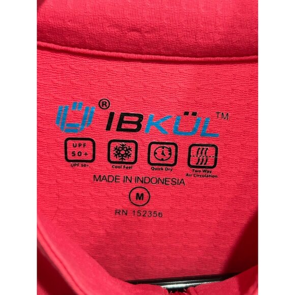 IBKÜL Quarter Zip UPF 50+ Quick Dry Pullover Top Red Sz Medium Athleisure - Picture 5 of 11